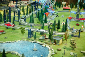 Large Model Railway Tracks With Carnival