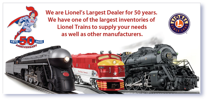 We are Lionel's largest dealer for 50 years.