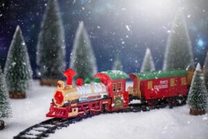 Toy Model Train in Christmas Decoration