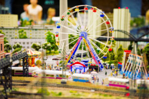 Ferris Wheel with Lights on Model Train Layout