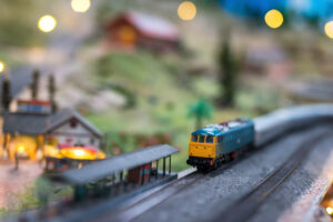 Yellow Train on Rails